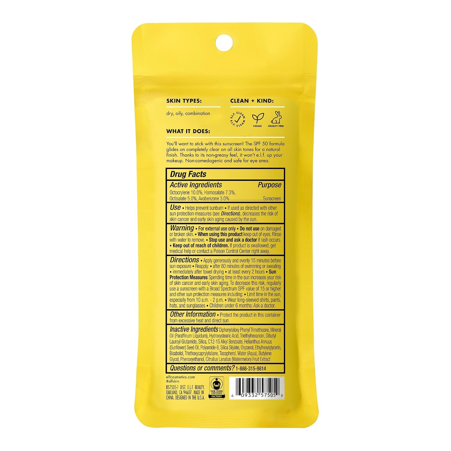 image:imageelf SKIN Suntouchable InvisiStick Face Sunscreen SPF 50 Clear Lightweight with Sunflower Seed Oil Vegan amp CrueltyFree063 Ounce Pack of 1