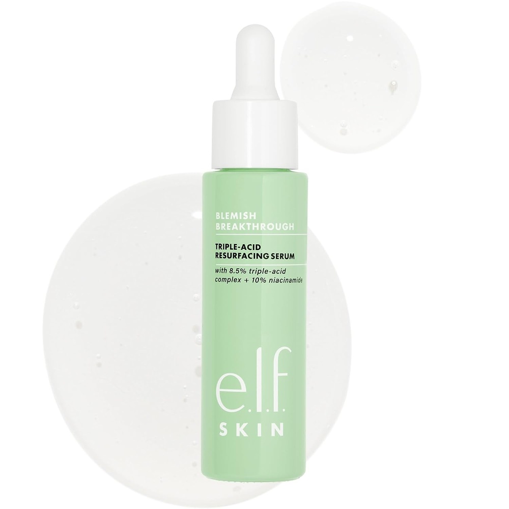 image:imageelf SKIN Blemish Breakthrough TripleAcid Resurfacing Serum Hydrating Night Serum For Fighting Blemishes Helps Improve Skin Tone amp Texture094 Fl Oz Pack of 1