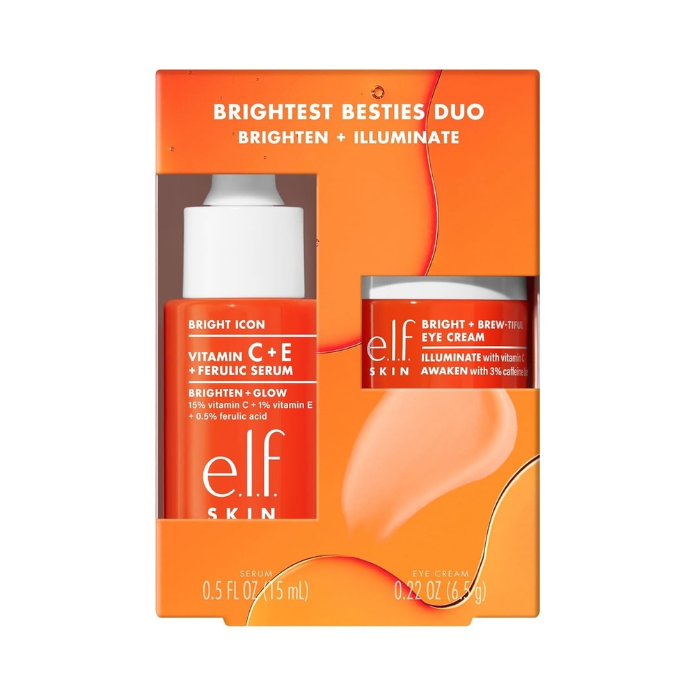 image:imageelf SKIN Brightest Besties Duo TravelSized Skincare Set Brightening Face Serum amp Vitamin C Eye Cream Boosts Radiance Depuffs amp Evens Skin Tone Vegan amp CrueltyFree