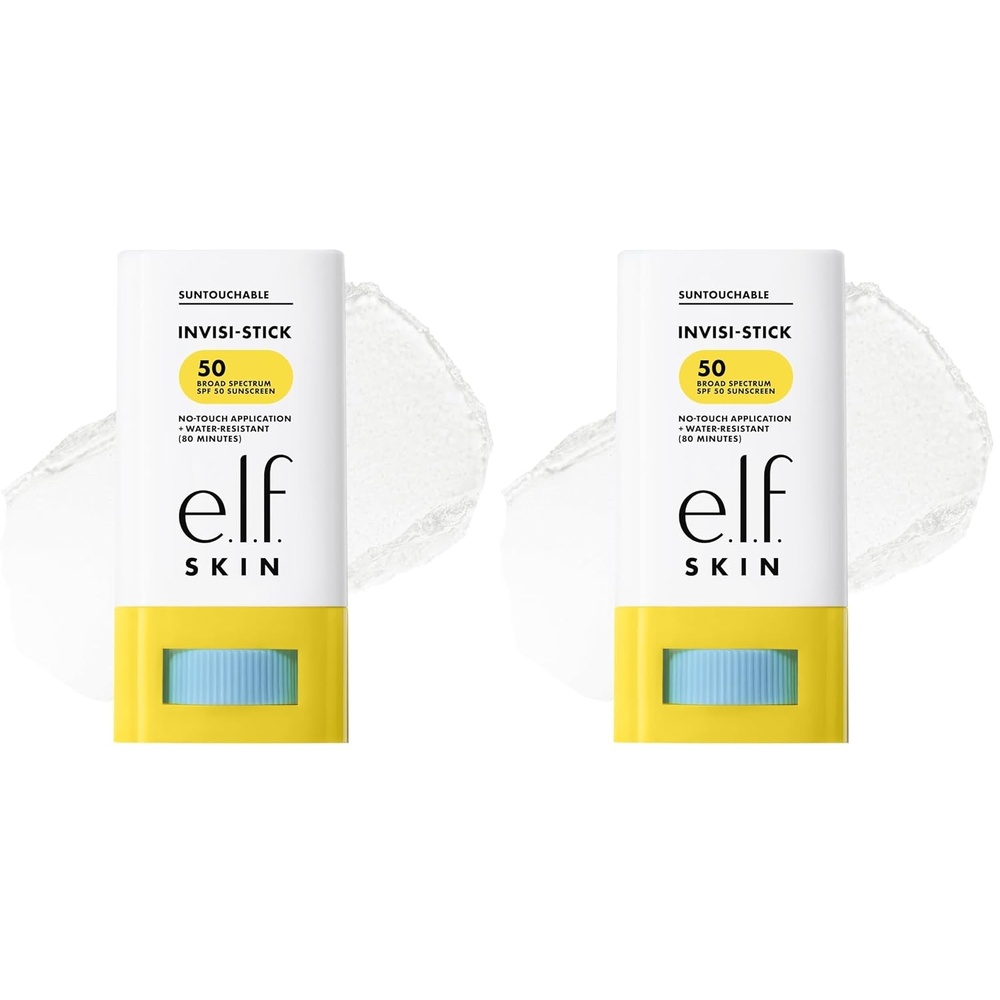 image:imageelf SKIN Suntouchable InvisiStick Face Sunscreen SPF 50 Clear Lightweight with Sunflower Seed Oil Vegan amp CrueltyFree063 Ounce Pack of 2