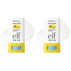 e.l.f. SKIN Suntouchable Invisi-Stick Face Sunscreen SPF 50, Clear, Lightweight with Sunflower Seed Oil, Vegan & Cruelty-Free(0.63 Ounce (Pack of 2))